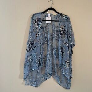 NWT Lauren Conrad Blue Floral Beach Coverup One Size